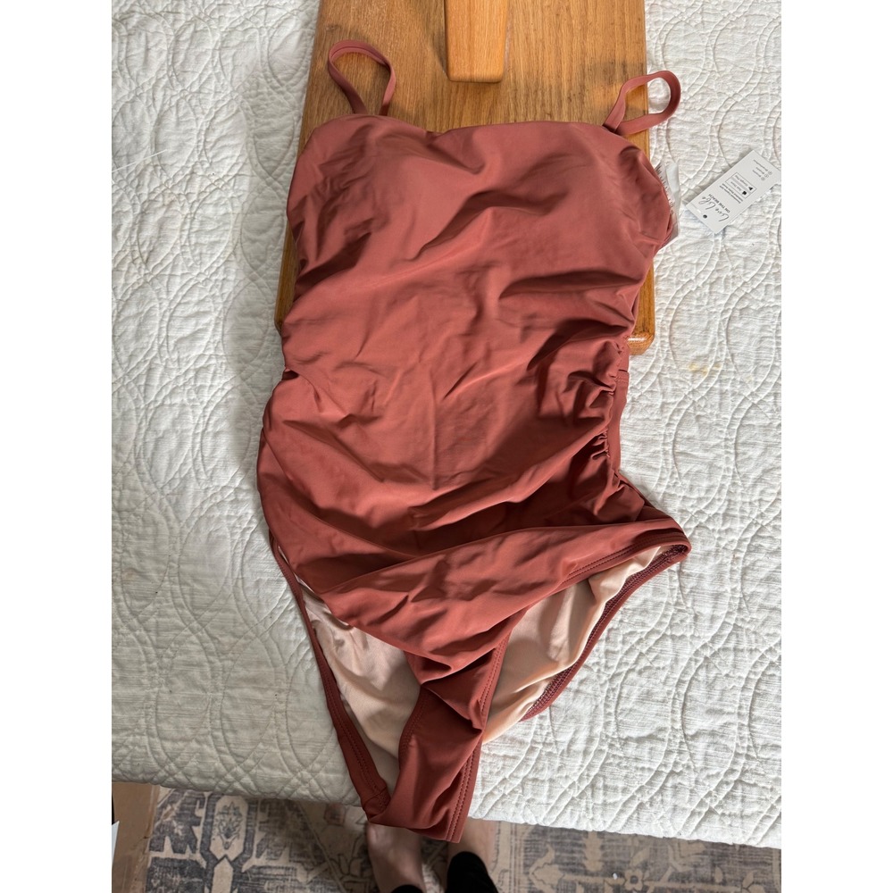 Cupshe Women Rust Ruched One Piece Swimsuit CAA12E3C037JJ Small NWT